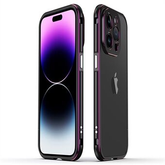 Metalen Slim Frame Case voor iPhone 14 Pro Schokbestendige Bumper Case Anti-Drop No-Back Beschermhoes met Camera Lens Cover