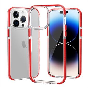 Voor iPhone 14 Pro Hybrid Crystal Clear Cover Bi-color Soft TPU TPE Frame Cushion Anti- Scratch telefoonhoes