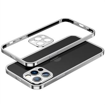 Voor iPhone 14 Pro aluminiumlegering telefoon beschermhoes + camera lens cover galvaniseren metalen frame