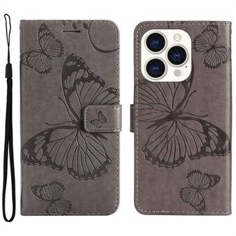 KT Leather Series-2 voor iPhone 14 Pro 6,1 inch schokbestendige vlinder bedrukte PU lederen tas telefoon portemonnee Stand cover