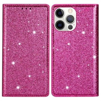 Voor iPhone 14 Pro 6.1 inch Glitter Pailletten Stand Kaarthouder Anti Scratch PU Lederen Beschermende Telefoon Case Cover: