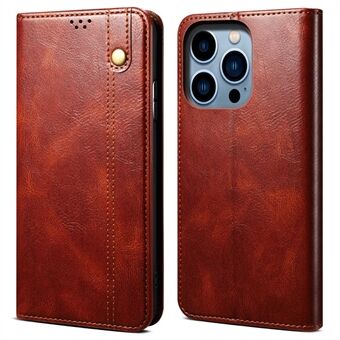 Voor iPhone 14 Pro 6.1 inch Schokbestendig Lederen Telefoon Case Waxy Crazy Horse Textuur Stand Portemonnee Beschermhoes: