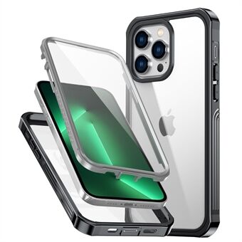 Voor iPhone 14 Pro 6.1 inch Schokbestendig Telefoon Case Volledige Dekking Hard PC + Soft TPU Hybrid Cover met Gehard Glas Screen Protector