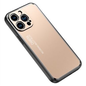 Voor iPhone 14 Pro 6.1 inch Soft TPU Schuurstralen Aluminium Armor Cover Camera Bescherming Matte Telefoon Case: