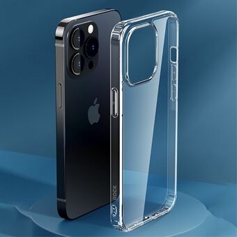 ROCK schokbestendig telefoonhoesje voor iPhone 14 Pro 6,1 inch transparante achterkant TPU + pc anti-val slim hoesje