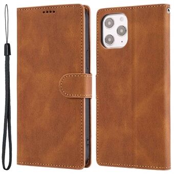 Voor iPhone 14 Pro 6.1 inch PU-leer Drop-proof Phone Case Wallet Stand Beschermhoes met riem: