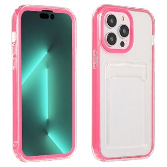 Voor iPhone 14 Pro 6.1 inch Transparante Achterkant Kaartsleuf Functie Soft TPU Phone Shell Case: