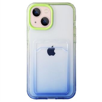 Voor iPhone 14 Pro 6.1 inch Gradiënt Soft TPU Mobiele Telefoon Case Card Slot Functie Anti-slijtage Telefoon Shell: