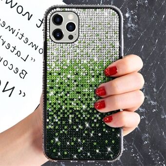 Voor iPhone 14 Pro 6.1 inch Gradient Bling Case Shiny Strass Decor Soft TPU Shockproof Cover