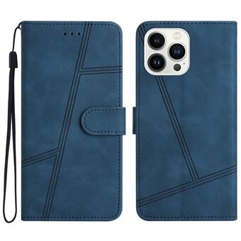 Voor iPhone 14 Pro Telefoon Cover Anti- Scratch Portemonnee Skin-touch Feel Retro Style PU Leather Stand Phone Case