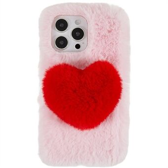 Voor iPhone 14 Pro schattig Love ontwerp pluizig pluche TPU beschermhoes flexibele mobiele telefoon achterkant