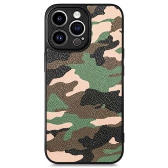 Telefoonhoes met camouflagepatroon voor iPhone 14 Pro TPU + PU lederen hoes Anti-val schokbestendige hoes Ondersteuning voor draadloos opladen