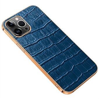 Galvaniseren Telefoon Case voor iPhone 14 Pro Schokbestendig Anti-Drop Case Krokodil Textuur Lederen Gecoate TPU Back Cover