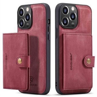 JEEHOOD Voor iPhone 14 Pro Retro Shockproof Case Afneembare 2-in-1 Portemonnee Telefoon Case Leather Coated kickstand TPU Cover