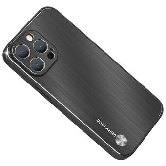 Voor iPhone 14 Pro mobiele telefoon achterkant hard geborsteld aluminiumlegering + TPU schokbestendig telefoonhoesje