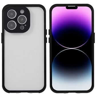 Ultra Clear Telefoon Case Voor iPhone 14 Pro, Veiligheidsgesp Dubbele Kanten Gehard Glas Metalen Frame Anti- Scratch Mobiele Telefoon Cover