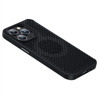 BENKS Voor iPhone 14 Pro Koolstofvezel Kevlar Magnetische Case Drop-proof Holle Warmteafvoer Telefoon Cover