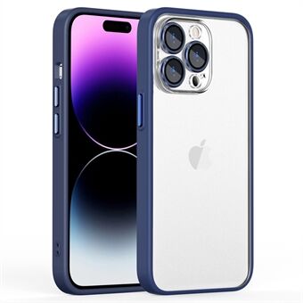 Voor iPhone 14 Pro Metalen Ring Glas Lensbeschermer Telefoonhoes Schokbestendig PC + TPU beschermhoes