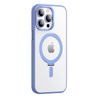 Voor iPhone 14 Pro Magnetisch telefoonhoesje Compatibel met Magsafe, Galvaniseren Camera Frame Ontwerp PC + TPU Schokbestendige Kickstand Cover