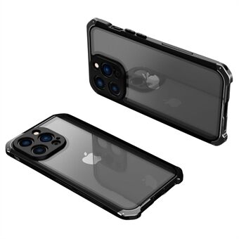 ELEMENT BOX Voor iPhone 14 Pro Valbescherming 3-Delig Ontwerp Mobiele Cover Metaal + Gehard Glas Mobiele Telefoon Case Cover