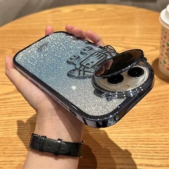 Spaceman glitter design TPU telefoonhoes voor iPhone 14 Pro anti-val galvaniseren schokbestendige hoes met lensdop