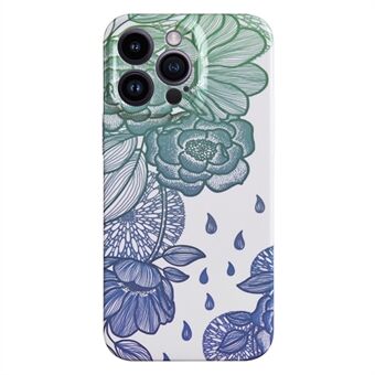 Telefoonhoesje voor iPhone 14 Pro , harde pc, papier gesneden bloemenpatroon, slank ontwerp, telefoonhoesje