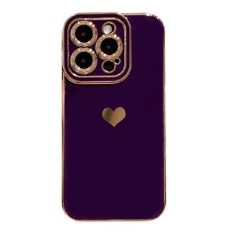 Voor iPhone 14 Pro telefoonhoes galvaniseren kant Love hart zachte TPU telefoonhoes