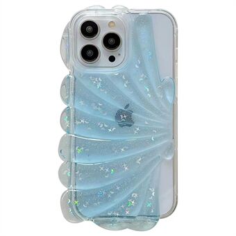 Voor iPhone 14 Pro Epoxy gepersonaliseerde TPU mobiele telefoonhoes Sea Shell Glitter Star Design Cover