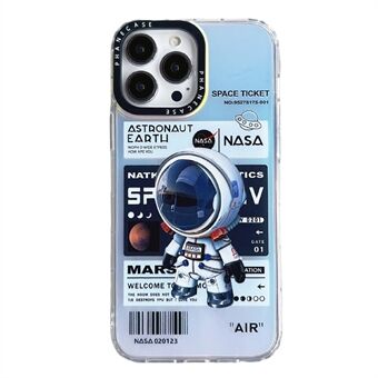 Voor iPhone 14 Pro Laser Astronaut Patroon Afdrukken Telefoonhoes PC + TPU Drop Protection Cover
