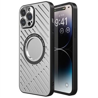 R-JUST RJ57 Voor iPhone 14 Pro Compatibel met MagSafe Warmteafvoer Hollow Metal + TPU Bump Proof Phone Case