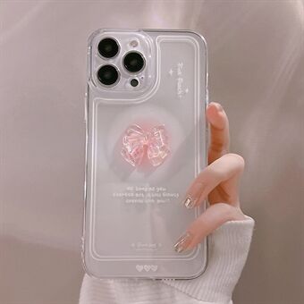 Transparant telefoonhoesje voor iPhone 14 Pro , zachte TPU-hoes met kristallen strikdecor