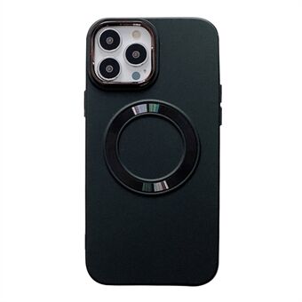 Voor iPhone 14 Pro Magnetisch TPU-hoesje Vloeibare siliconentextuur Galvaniserend cameraframe Beschermende telefoonhoes