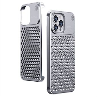 Telefoonhoesje met warmteafvoer voor iPhone 14 Pro , aluminiumlegering + siliconen telefoonhoes met hol gat