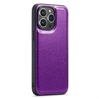 DG.MING Achterhoesje voor de iPhone 14 Pro Case, gemaakt van PU-leer+PC+TPU met glitter, telefoonhoesje.