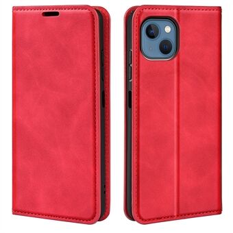 Voor iPhone 14 Plus 6.7 inch Skin Touch Gevoel Folio Flip Leather Case Mobiele Telefoon Stand Portemonnee Beschermhoes: