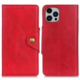 Voor iPhone 14 Plus 6.7 inch PU Lederen Stand Wallet Case Messing Gesp Magnetische Sluiting Schokbestendig Flip Beschermende Telefoon Cover: