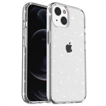 Glittery Powder Soft TPU Hard PC Case voor iPhone 14 Plus 6,7 inch, anti- Scratch beschermende telefoonhoes