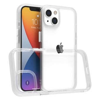 Voor iPhone 14 Plus 9H hardheid gehard glas + TPU schokbestendig hybride hoesje Matte bumper transparante telefoonhoes