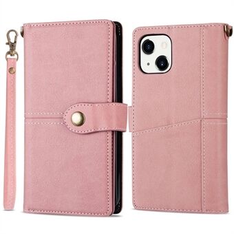 Voor iPhone 14 Plus 6.7 inch Retro PU Lederen Portemonnee Case Meerdere Kaartsleuven Mobiele Telefoon Cover met Stand Functie: