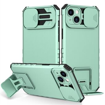 Voor iPhone 14 Plus 6.7 inch Mobiele Telefoon Shell Kickstand PC + TPU Hybrid Cover Slide Camera Bescherming Anti- Scratch Telefoon Case: