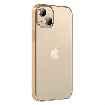 X-LEVEL Voor iPhone 14 Plus Natuur Kleur Serie Anti- Scratch Telefoon Case Hoge Doorlaatbaarheid TPU + Galvaniseren Frame Achterkant