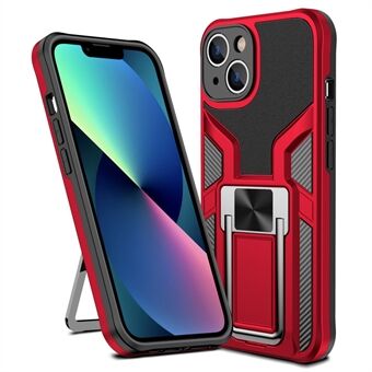 Armor Series voor iPhone 14 Plus Car Mount Magnetic Attraction Kickstand Design Phone Back Cover PC + TPU Hybrid Drop-proof Case