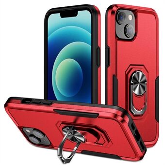 Defender Series voor iPhone 14 Plus PC + TPU Phone Hybrid Case Anti-drop Back Cover met Ring Kickstand