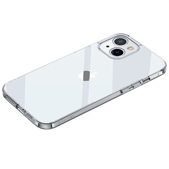 SULADA Crystal-serie voor iPhone 14 Plus Transparante pc + TPU-achterkant met metalen knopontwerp voor mobiele telefoon