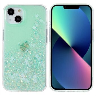 DFANS Voor iPhone 14 Plus Telefoon Case Sneeuwvlok Glitter Decoratie Schokbestendig Case PC + TPU Hybride Anti-Fall Cover