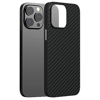 AZEADA Kevlar Serie Telefoon Case voor iPhone 14 Plus, anti- Scratch Koolstofvezel Textuur Harde PC Beschermende Achterkant