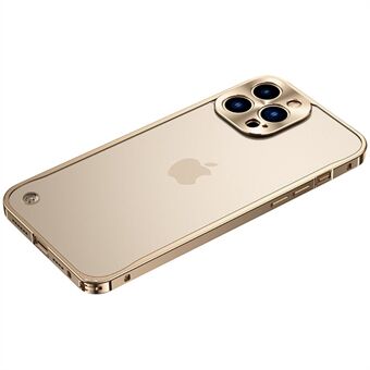 Schokbestendig hoesje voor iPhone 14 Plus PC + metalen slanke telefoonhoes Scratch telefoonhoes met metalen slot