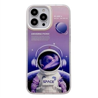 Voor iPhone 14 Plus Astronaut Spaceman Patroon Laser Case Anti-drop Bescherming Harde PC Telefoon Cover
