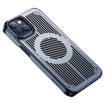 BENKS Voor iPhone 14 Plus Valbestendig Beschermhoes Warmteafvoer Hollow-out Smartphone Cover met Magnetische Metalen Plaat