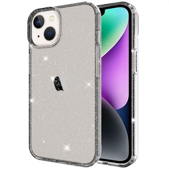 GW18 Voor iPhone 14 Plus Glitter Poeder Ontwerp Helder TPU Case Telefoon Drop-proof Back Cover